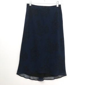 Express Black & Blue Floral Midi Skirt/Slip [CG]